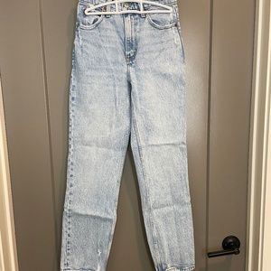 Abercrombie 90s ultra high rise straight jeans - light blue wash